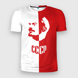 Футболка спортивная мужская Красно белый Ленин, цвет: 3D-принт