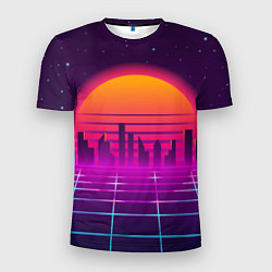 Мужская спорт-футболка Futuristic Retro City