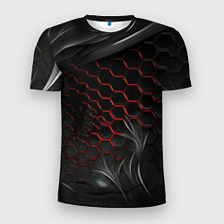 Футболка спортивная мужская Плиты с красной сеткой, цвет: 3D-принт