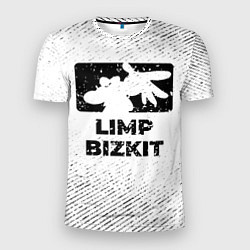 Футболка спортивная мужская Limp Bizkit с потертостями на светлом фоне, цвет: 3D-принт