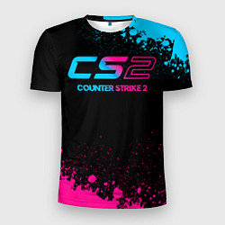 Футболка спортивная мужская Counter Strike 2 - neon gradient, цвет: 3D-принт