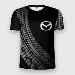 Мужская спорт-футболка Mazda tire tracks