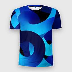 Мужская спорт-футболка Синие линии в виде узоров