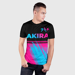 Футболка спортивная мужская Akira - neon gradient: символ сверху, цвет: 3D-принт — фото 2