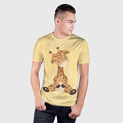 Футболка спортивная мужская Малыш жираф, цвет: 3D-принт — фото 2