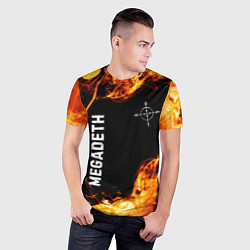 Футболка спортивная мужская Megadeth и пылающий огонь, цвет: 3D-принт — фото 2