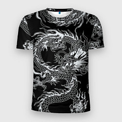 Мужская спорт-футболка Татуировка японского дракона