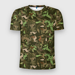 Мужская спорт-футболка Олени и дубовые листья - камуфляж