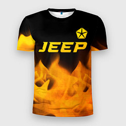 Футболка спортивная мужская Jeep - gold gradient: символ сверху, цвет: 3D-принт