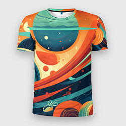 Мужская спорт-футболка Абстрактный космический пейзаж: арт нейросети