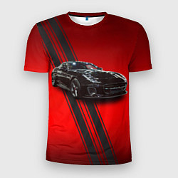 Мужская спорт-футболка Английский спортивный автомобиль Jaguar