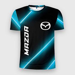 Футболка спортивная мужская Mazda неоновые лампы, цвет: 3D-принт