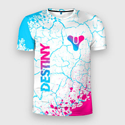 Мужская спорт-футболка Destiny neon gradient style: надпись, символ