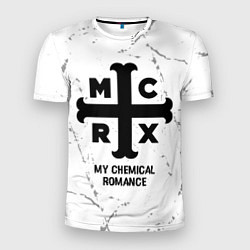 Футболка спортивная мужская My Chemical Romance glitch на светлом фоне, цвет: 3D-принт