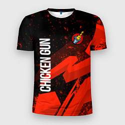 Футболка спортивная мужская Чикен ган - красная абстракция, цвет: 3D-принт