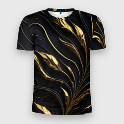 Мужская спорт-футболка Золотой орнамент на черном