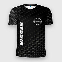 Мужская спорт-футболка Nissan карбоновый фон