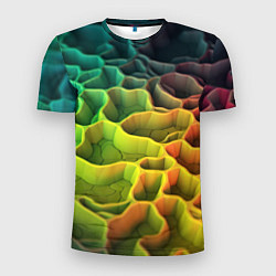 Футболка спортивная мужская Песочная радужная текстура, цвет: 3D-принт