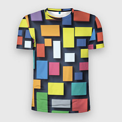 Мужская спорт-футболка Тетрис цветные кубики