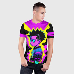 Футболка спортивная мужская Неоновый Барт Симпсон - поп-арт, цвет: 3D-принт — фото 2