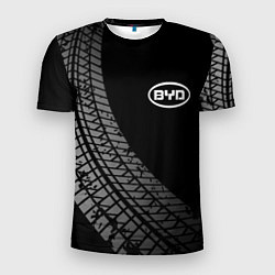 Футболка спортивная мужская BYD tire tracks, цвет: 3D-принт