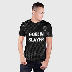 Футболка спортивная мужская Goblin Slayer glitch на темном фоне: символ сверху, цвет: 3D-принт — фото 2