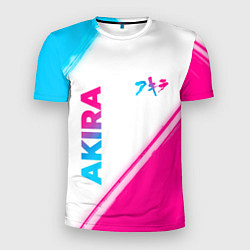 Мужская спорт-футболка Akira neon gradient style: надпись, символ