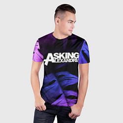 Футболка спортивная мужская Asking Alexandria neon monstera, цвет: 3D-принт — фото 2