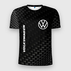 Мужская спорт-футболка Volkswagen карбоновый фон