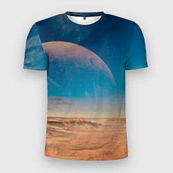 Мужская спорт-футболка Пустыня и очертания планеты