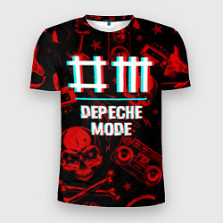 Футболка спортивная мужская Depeche Mode rock glitch, цвет: 3D-принт