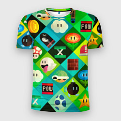 Мужская спорт-футболка Марио паттерн