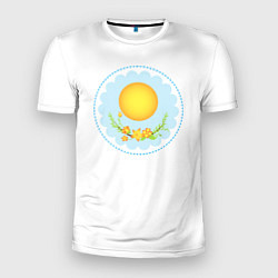 Мужская спорт-футболка Солнце и цветы