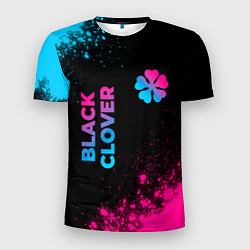 Футболка спортивная мужская Black Clover - neon gradient: надпись, символ, цвет: 3D-принт