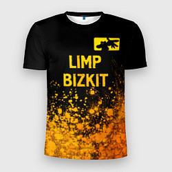 Мужская спорт-футболка Limp Bizkit - gold gradient: символ сверху