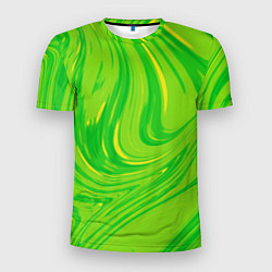 Мужская спорт-футболка Насыщенный зеленый абстракция