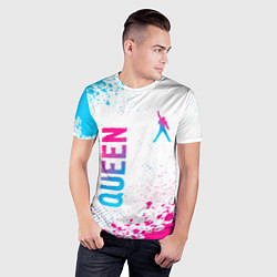 Футболка спортивная мужская Queen neon gradient style: надпись, символ, цвет: 3D-принт — фото 2