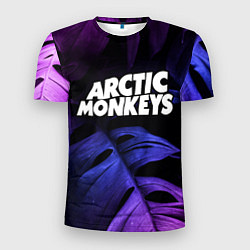 Футболка спортивная мужская Arctic Monkeys neon monstera, цвет: 3D-принт