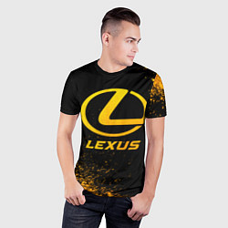 Футболка спортивная мужская Lexus - gold gradient, цвет: 3D-принт — фото 2