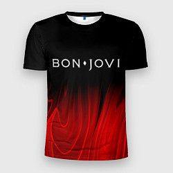 Мужская спорт-футболка Bon Jovi red plasma