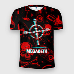 Футболка спортивная мужская Megadeth rock glitch, цвет: 3D-принт