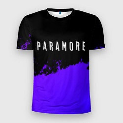 Мужская спорт-футболка Paramore purple grunge