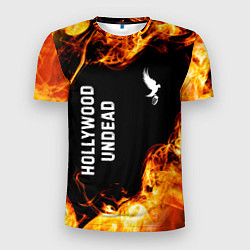 Мужская спорт-футболка Hollywood Undead и пылающий огонь