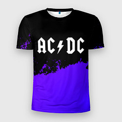 Мужская спорт-футболка AC DC purple grunge