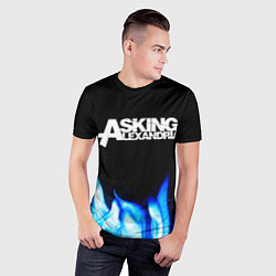 Футболка спортивная мужская Asking Alexandria blue fire, цвет: 3D-принт — фото 2