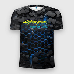 Мужская спорт-футболка Cyberpunk 2077 phantom liberty blue