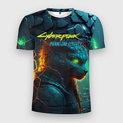 Мужская спорт-футболка Сyberpunk 2077 phantom liberty cat