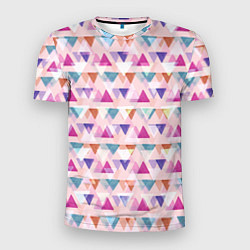 Мужская спорт-футболка Цветные треугольники