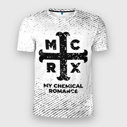 Футболка спортивная мужская My Chemical Romance с потертостями на светлом фоне, цвет: 3D-принт
