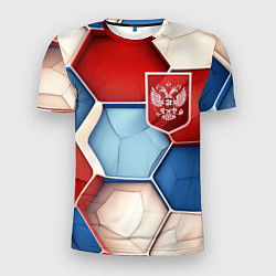Мужская спорт-футболка Объемные плиты и герб России